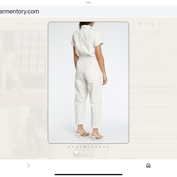 Anthropologie’s Pistola Grover 100% Cotton Utility Jumpsuit in Cream Size L - Picture 6 of 10